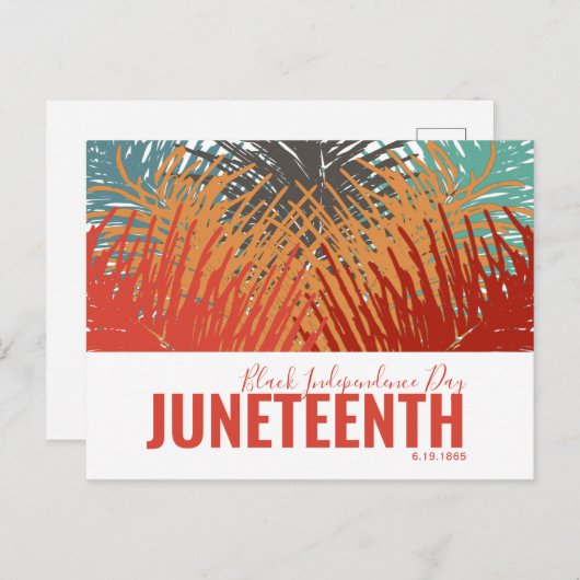 kleurrijke veer Black Independence Day JUNETEENTH Briefkaart (Voorkant / Achterkant)