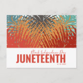 kleurrijke veer Black Independence Day JUNETEENTH Briefkaart (Voorkant)