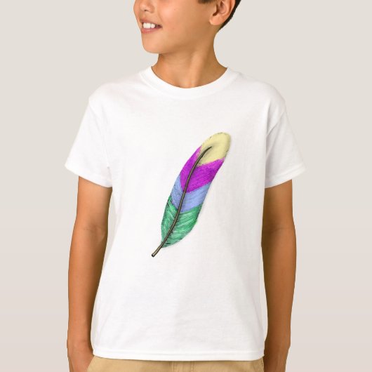 Kleurrijke veer t-shirt (Voorkant)