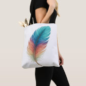 Kleurrijke Veer Tas – Boho Kunststijl  (Dichtbij)