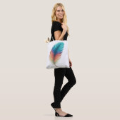 Kleurrijke Veer Tas – Boho Kunststijl  (Op model)