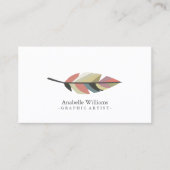 Kleurrijke  veer visitekaartje (Voorkant)