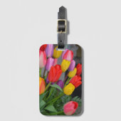 Kleurrijke veertulpen bagagelabel (Voorkant (verticaal))