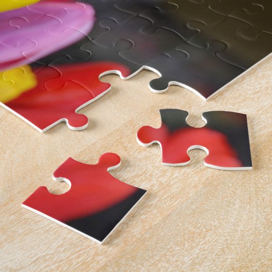 Kleurrijke veertulpen legpuzzel (Zijkant)