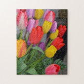 Kleurrijke veertulpen legpuzzel (Verticaal)