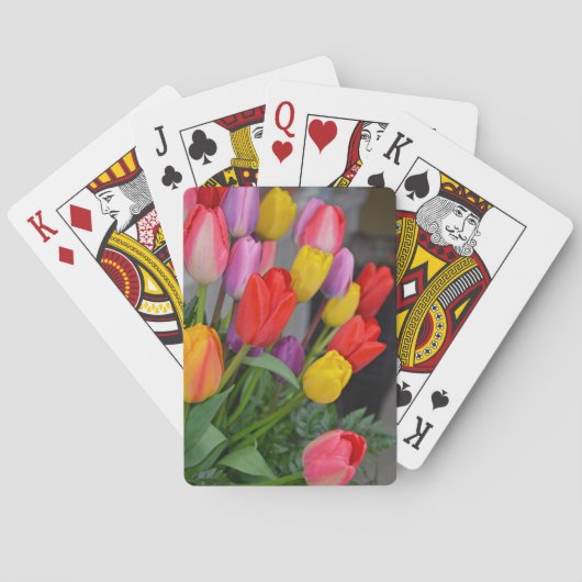 Kleurrijke veertulpen pokerkaarten (Achterkant)