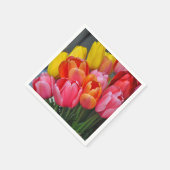 Kleurrijke veertulpen servet (Hoek)