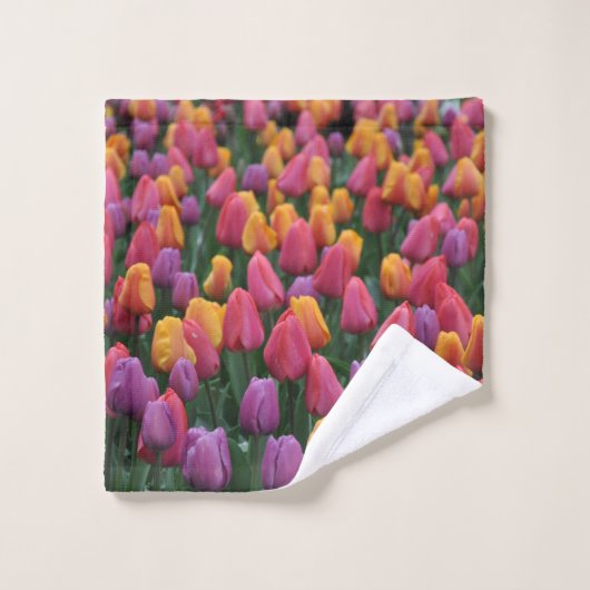 Kleurrijke veertulpen washandje (Wasdoekje)