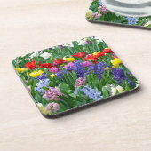 Kleurrijke veestbloementuin bier onderzetter (Linkerzijde)