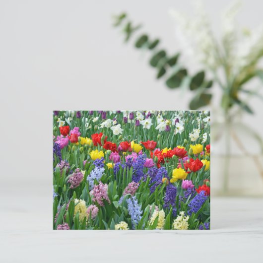 Kleurrijke veestbloementuin briefkaart (Staand voorkant)