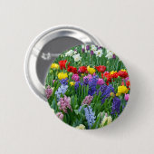 Kleurrijke veestbloementuin ronde button 5,7 cm (Voorkant /achterkant)