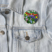 Kleurrijke veestbloementuin ronde button 5,7 cm (In situ)