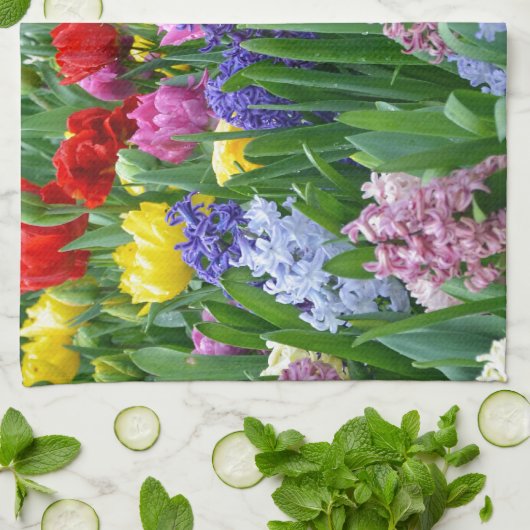 Kleurrijke veestbloementuin theedoek (Gevouwen)