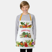 Kleurrijke Vegan Chef Custom tekst Kinderen' Schort (Gedragen)