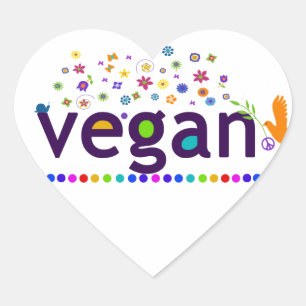 Kleurrijke Vegan Hart Sticker