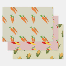 Kleurrijke Veggie Wrapping Paper Pack