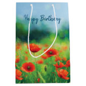 Kleurrijke Veld met Poppies Medium Gift Bag Medium Cadeauzakje (Voorkant)
