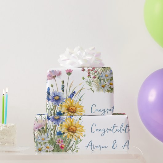 Kleurrijke veld Wildbloemen bruiloft / douche Cadeaupapier (Feestgeschenken)