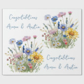 Kleurrijke veld Wildbloemen bruiloft / douche Cadeaupapier (Vlak)