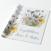 Kleurrijke veld Wildbloemen bruiloft / douche Cadeaupapier (Uitgerold)