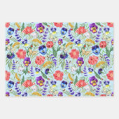 Kleurrijke veldbloemen die papiersetbedekking ompa inpakpapier vel (Voorkant 2)
