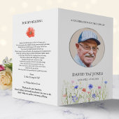 Kleurrijke veldbloemen Zilveren Foto Overlijdensbe Flyer