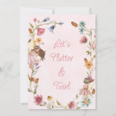 Kleurrijke veldbloemenkrans en fee verjaardag kaart (Achterkant)