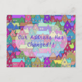 Kleurrijke Vele Huizen Verandering van Adres Brief Aankondigingskaart (Voorkant)