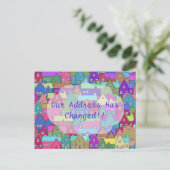 Kleurrijke Vele Huizen Verandering van Adres Brief Aankondigingskaart (Staand voorkant)