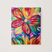 kleurrijke ventilator Acrylverf Moderne Floral Legpuzzel (Verticaal)