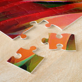 kleurrijke ventilator Acrylverf Moderne Floral Legpuzzel (Zijkant)