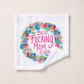 Kleurrijke ventilator met beste F*cking mam ooit Bad Handdoek (Wasdoekje)