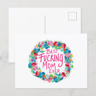 Kleurrijke ventilator met beste F*cking mam ooit Briefkaart