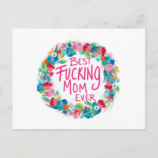 Kleurrijke ventilator met beste F*cking mam ooit Briefkaart (Voorkant)