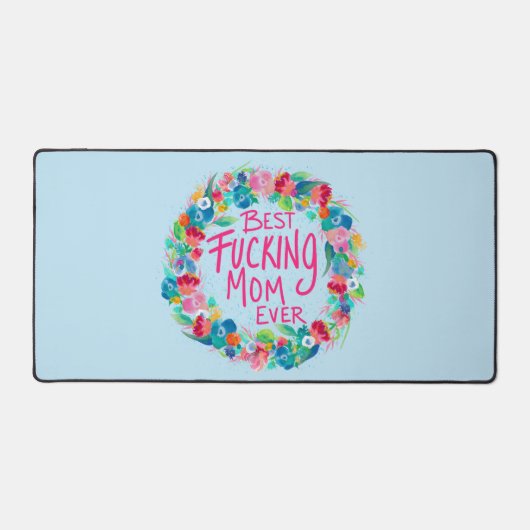 Kleurrijke ventilator met beste F*cking mam ooit Bureaumat (Voorkant)