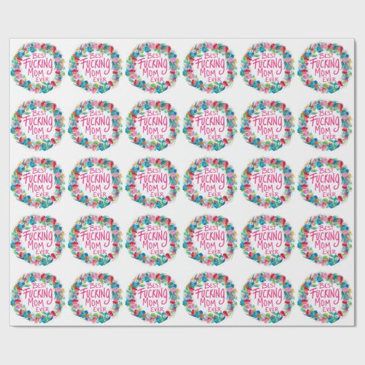 Kleurrijke ventilator met beste F*cking mam ooit Cadeaupapier (Vlak)
