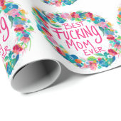 Kleurrijke ventilator met beste F*cking mam ooit Cadeaupapier (Rol Hoek)