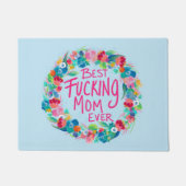 Kleurrijke ventilator met beste F*cking mam ooit Deurmat (Voorkant)