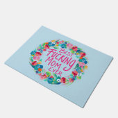 Kleurrijke ventilator met beste F*cking mam ooit Deurmat (Schuin)