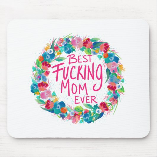 Kleurrijke ventilator met beste F*cking mam ooit Muismat (Voorkant)
