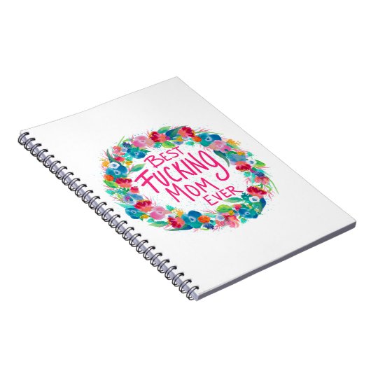 Kleurrijke ventilator met beste F*cking mam ooit Notitieboek (Rechterzijde)