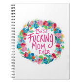 Kleurrijke ventilator met beste F*cking mam ooit Notitieboek (Voorkant)