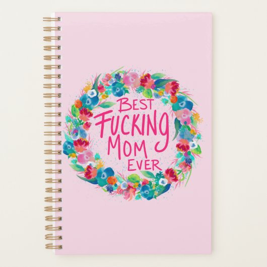 Kleurrijke ventilator met beste F*cking mam ooit Planner (Voorkant)