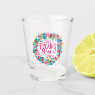 Kleurrijke ventilator met beste F*cking mam ooit Shot Glas