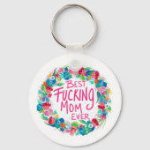 Kleurrijke ventilator met beste F*cking mam ooit Sleutelhanger (Voorkant)