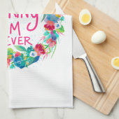 Kleurrijke ventilator met beste F*cking mam ooit Theedoek (Quarter Fold)