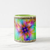 Kleurrijke ventilator met linten tweekleurige koffiemok (Center)