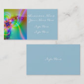 Kleurrijke ventilator met linten visitekaartje (Voorkant / Achterkant)