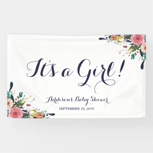 Kleurrijke ventilatorbanner Baby shower groot Spandoek (Horizontaal)