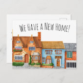 Kleurrijke verandering van adres in Engelse dorp Briefkaart (Voorkant / Achterkant)